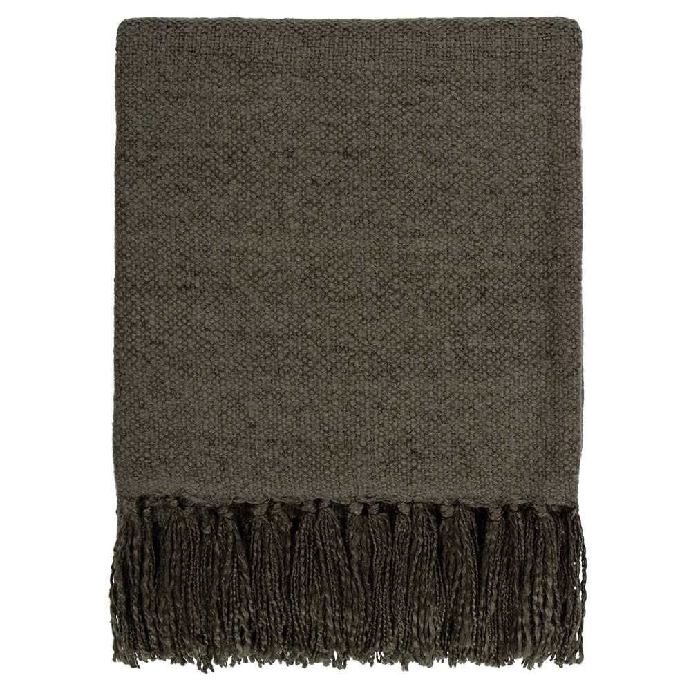 Baya Richmond Wool Blend Throw 125x150cm - Dark Olive